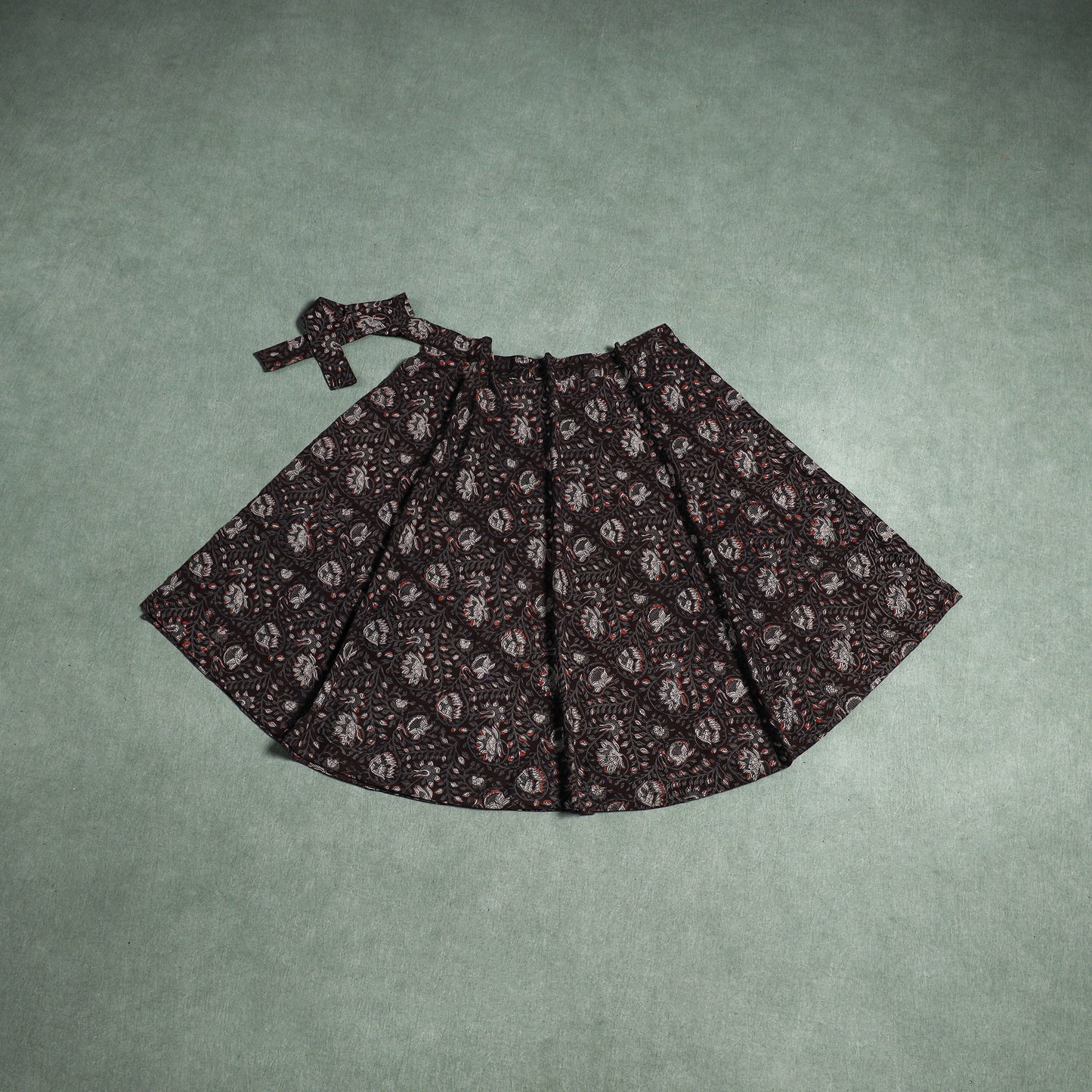 Bagru Hand Block Print Natural Dyed Cotton Wrap Around Skirt 27