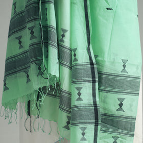 Green - bengal jamdani buti handloom cotton dupatta