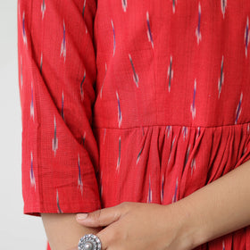  Pochampally Ikat Weave Cotton A-Line Kurta 08 