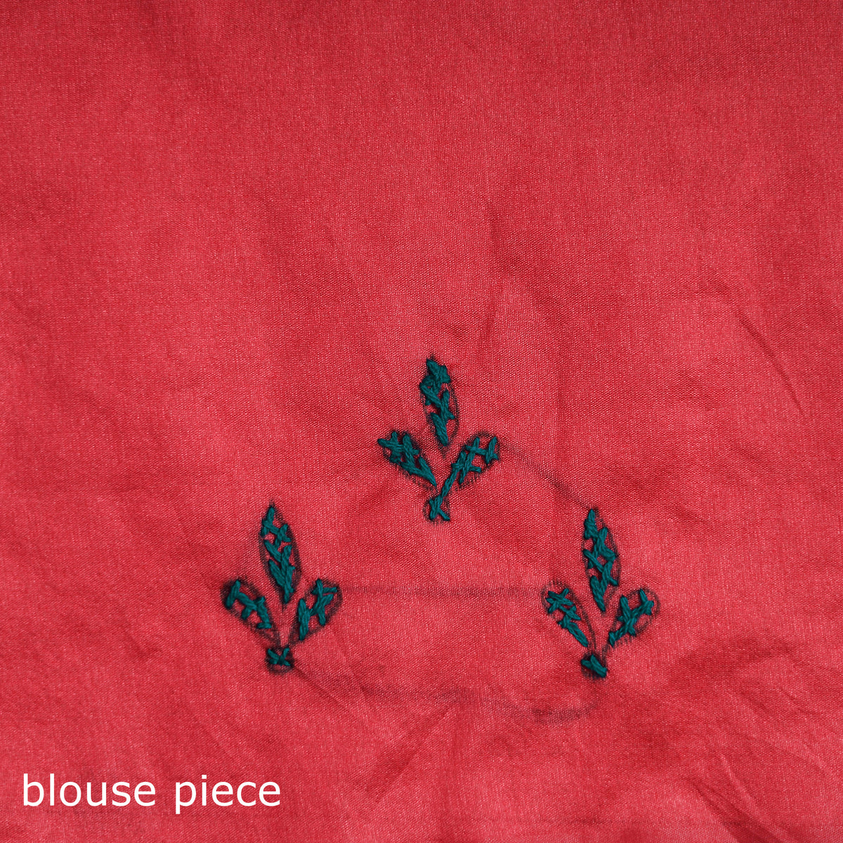 Red - Bengal Nakshi Kantha Hand Embroidered Silk Saree 47