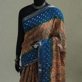 Kutch Tie-Dye Shibori Bandhani Cotton Saree with Blouse Piece 26