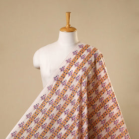 White - sanganeri cotton fabric 59 - handcrafted