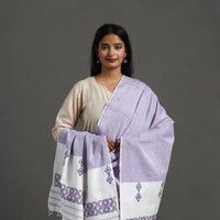 Purple -  Assam Weave Thread Buti Cotton Handloom Dupatta 10