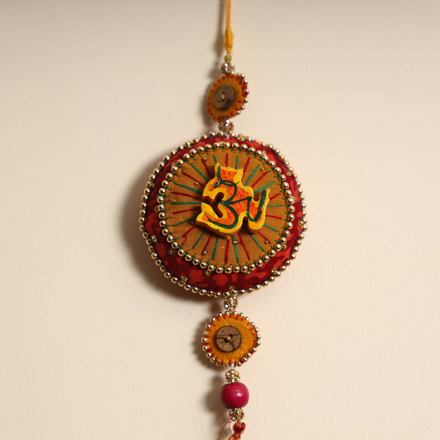 Om - Handmade Felt & Beadwork Wall Hanging