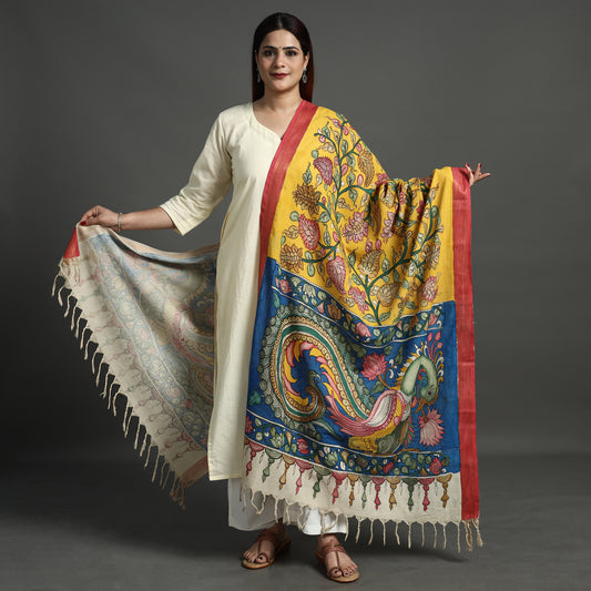 kalamkari handpainted dupatta