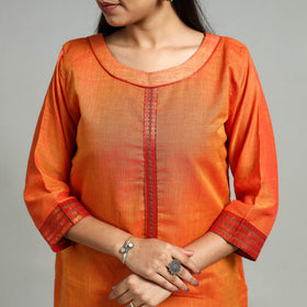 Buy Cotton Orange Dharwad Kurta Set with Palazzo & Dupatta