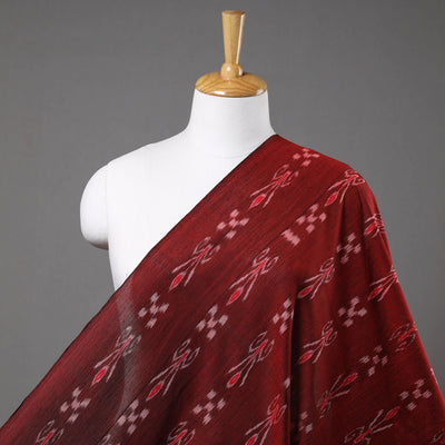 Red - Sambalpuri Ikat Weave Handloom Cotton Fabric 24