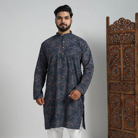 Buy Ajrakh Block Printed Cotton Men Long Kurta 19 Online at iTokri.com
