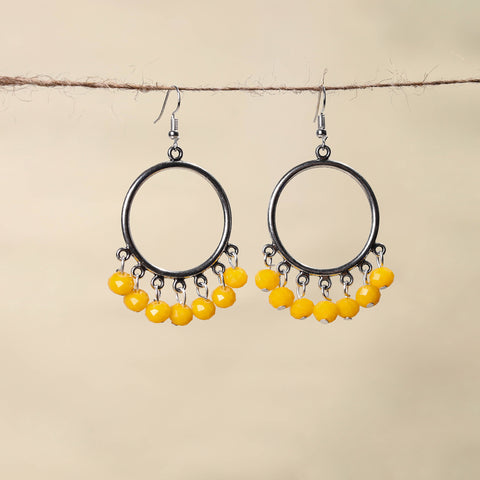 Yellow - handmade beaded earrings 02 - handcrafted