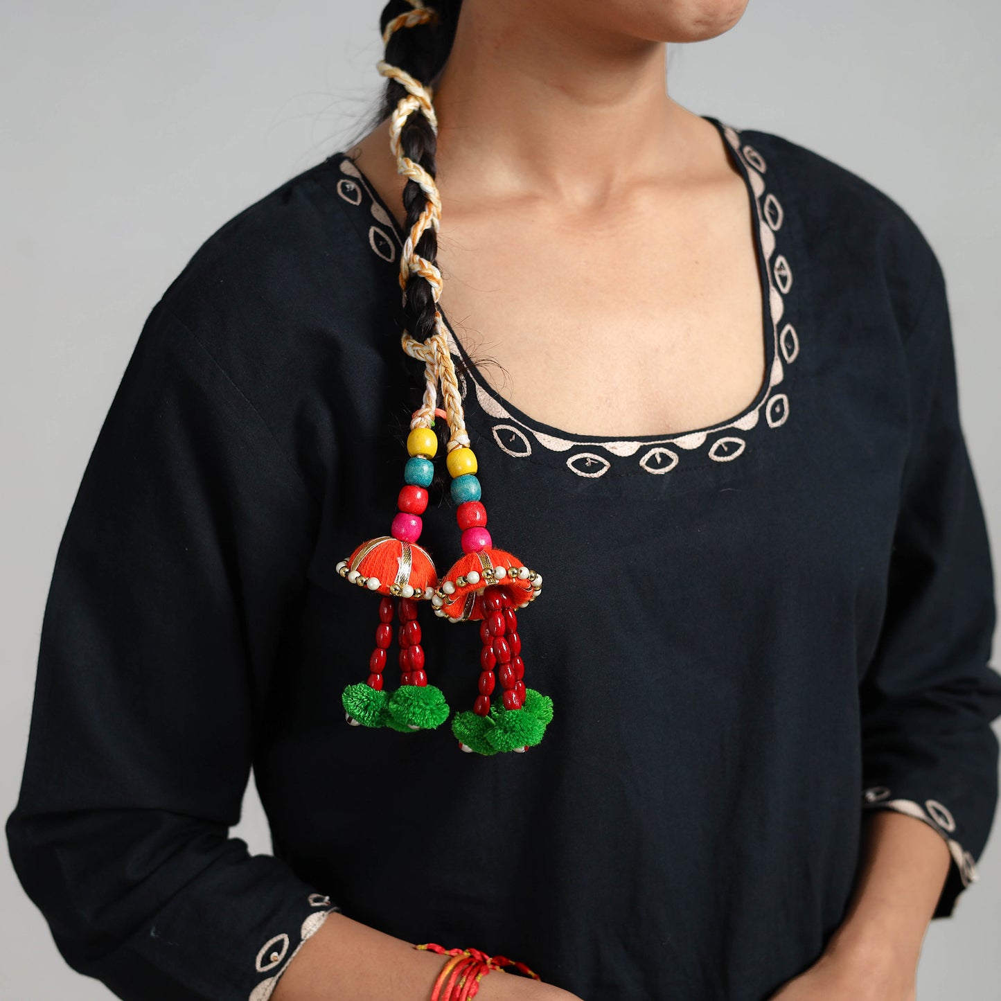 Thread Braided & Bead Work Hair Parandi 15