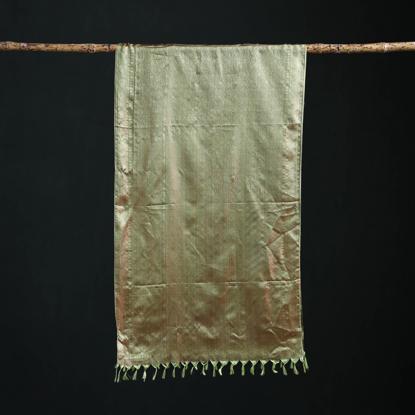Handwoven Banarasi Pure Silk Stole with Tassels 11
