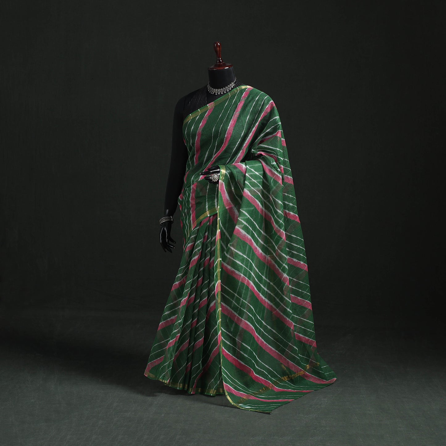 Tie-Dye Kota Doria Cotton Leheriya Saree 19