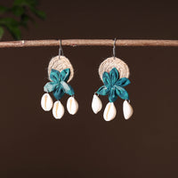 Handcrafted Jute Phool Kali Shell Earrings 40