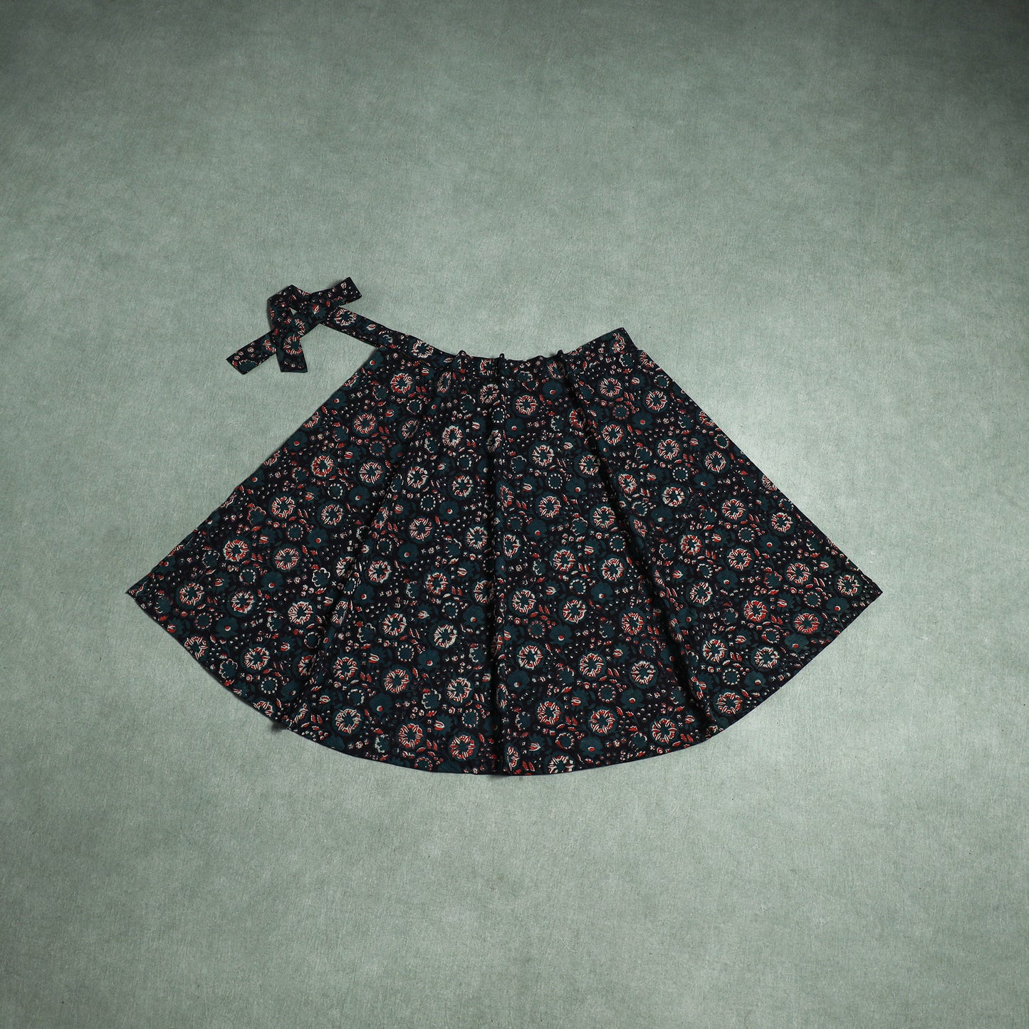 Bagru Hand Block Print Natural Dyed Cotton Wrap Around Skirt 29