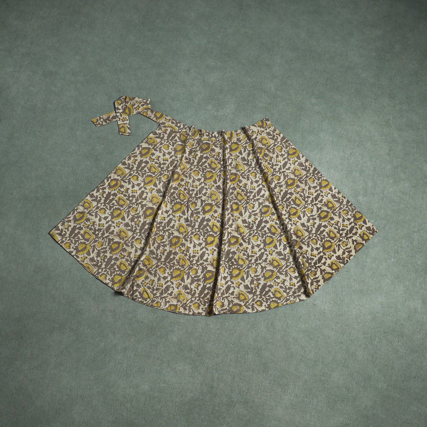 Bagru Hand Block Print Natural Dyed Cotton Wrap Around Skirt 30