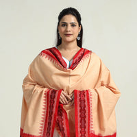 Beige - Sambalpuri Ikat Weave Handloom Plain Cotton Dupatta 22