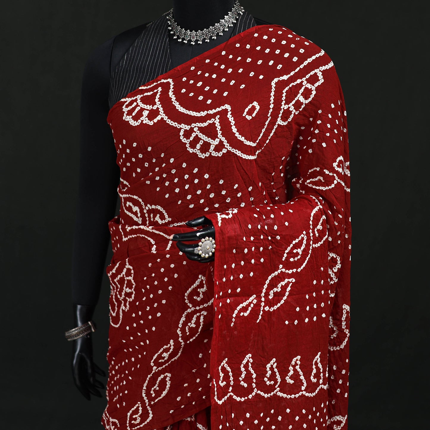 Kutch Bandhani Tie-Dye Cotton Saree 40