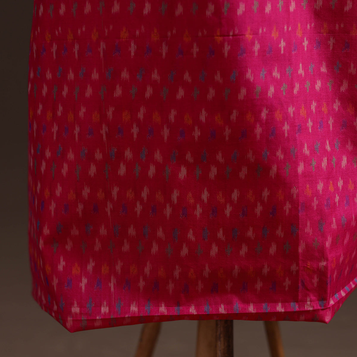 Pochampally Ikat Handloom Sico Unstitched Dress Material: Kurta with Mulberry Silk Dupatta 28