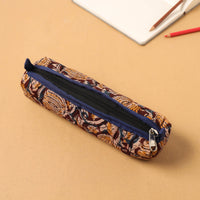 Brown - Handcrafted Quilted Cotton Multipurpose Pencil Pouch 04