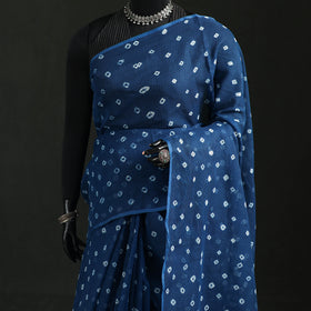 Bandhani Tie-Dye Kota Doria Cotton Saree 15