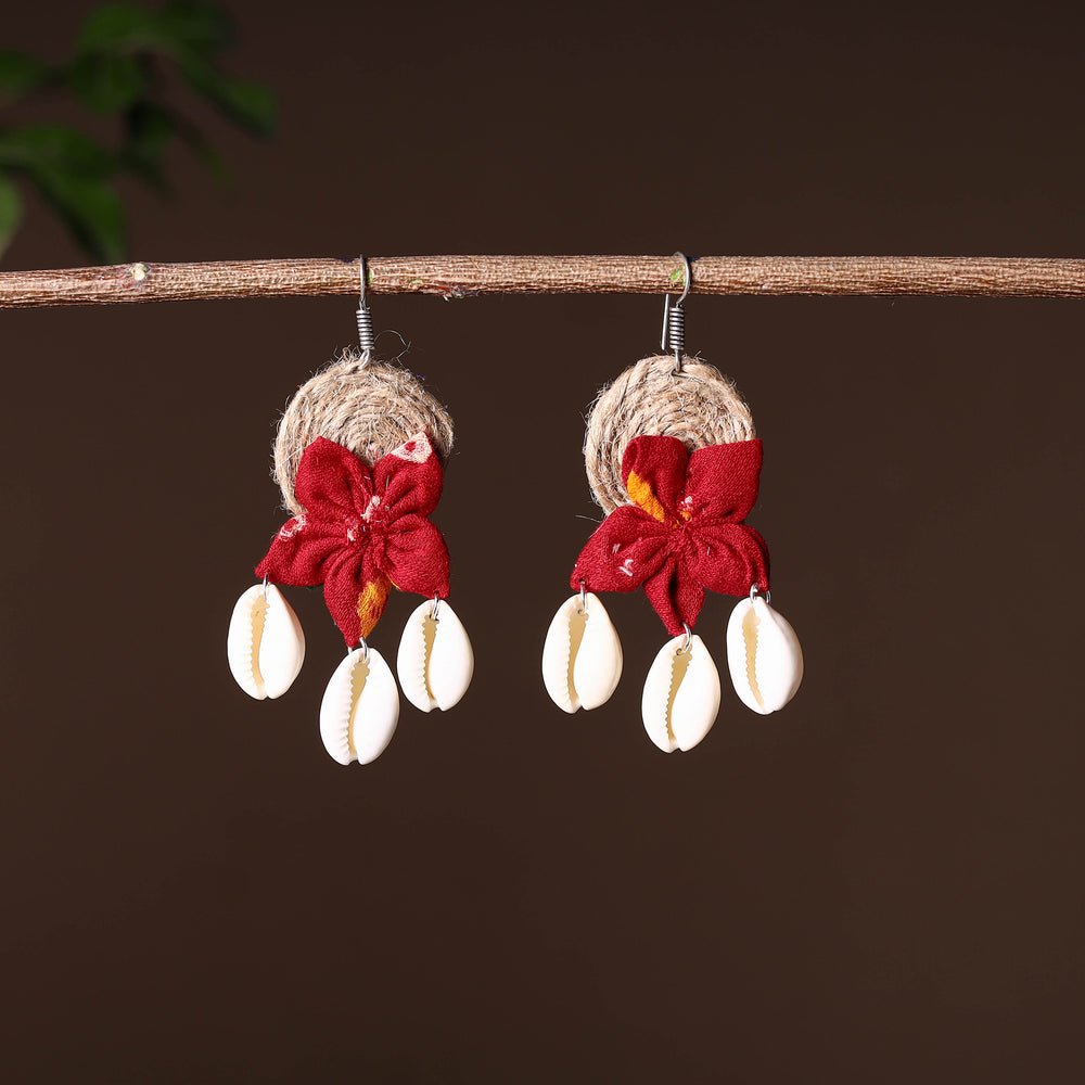 Handcrafted Jute Phool Kali Shell Earrings 43