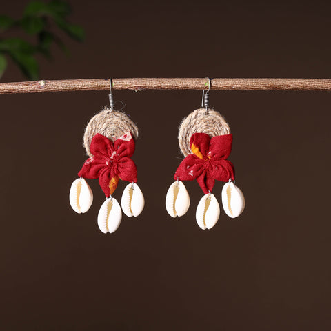 Handcrafted Jute Phool Kali Shell Earrings 43