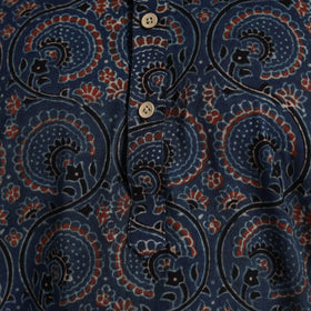 Buy Ajrakh Block Printed Cotton Men Long Kurta 19 Online at iTokri.com