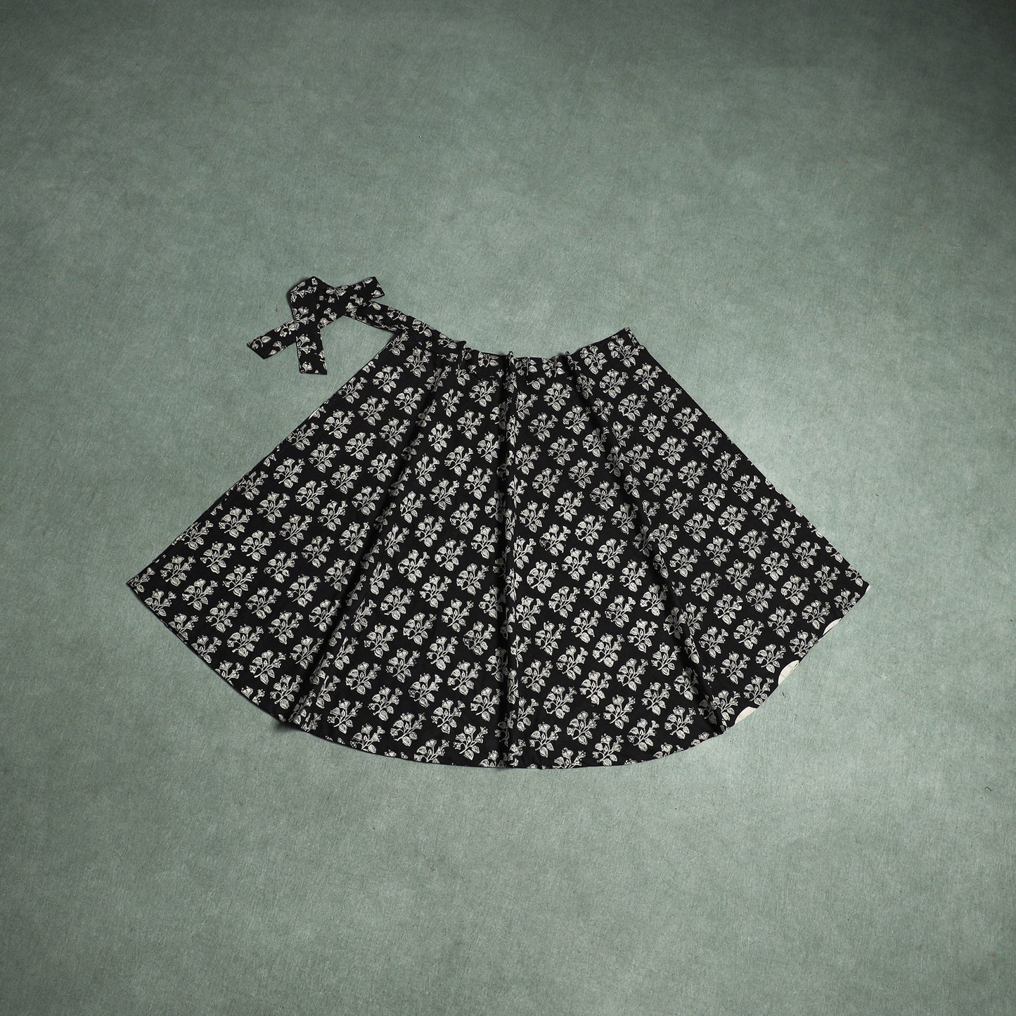 Bagru Hand Block Print Natural Dyed Cotton Wrap Around Skirt 32