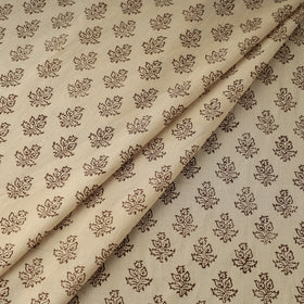 Beige Bagh Hand Block Print Natural Dyed Cotton Fabric