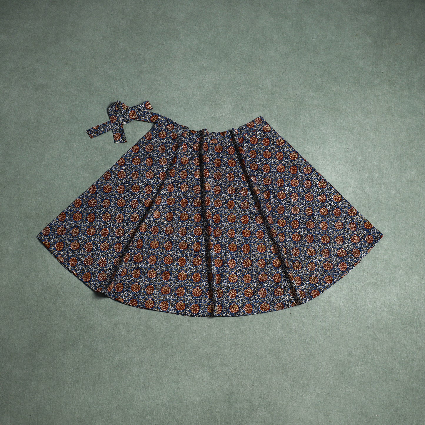Bagru Hand Block Print Natural Dyed Cotton Wrap Around Skirt 33