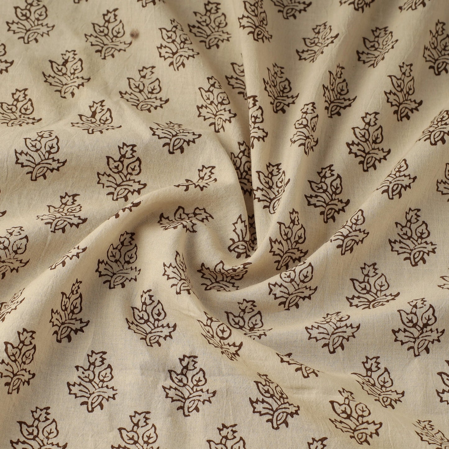 Beige Bagh Hand Block Print Natural Dyed Cotton Fabric