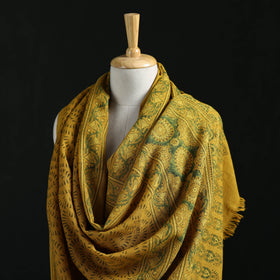 Ajrakh Hand Block Print Natural Dyed Handwoven Acrylic Wool Shawl 11
