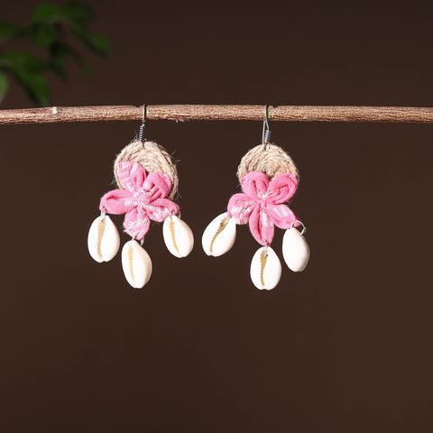 Handcrafted Jute Phool Kali Shell Earrings 45