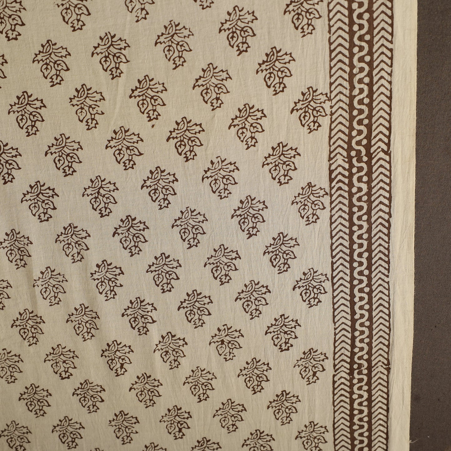 Beige Bagh Hand Block Print Natural Dyed Cotton Fabric