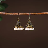 Ruhi Golden Handcrafted GS Beaded Jhumki Earrings