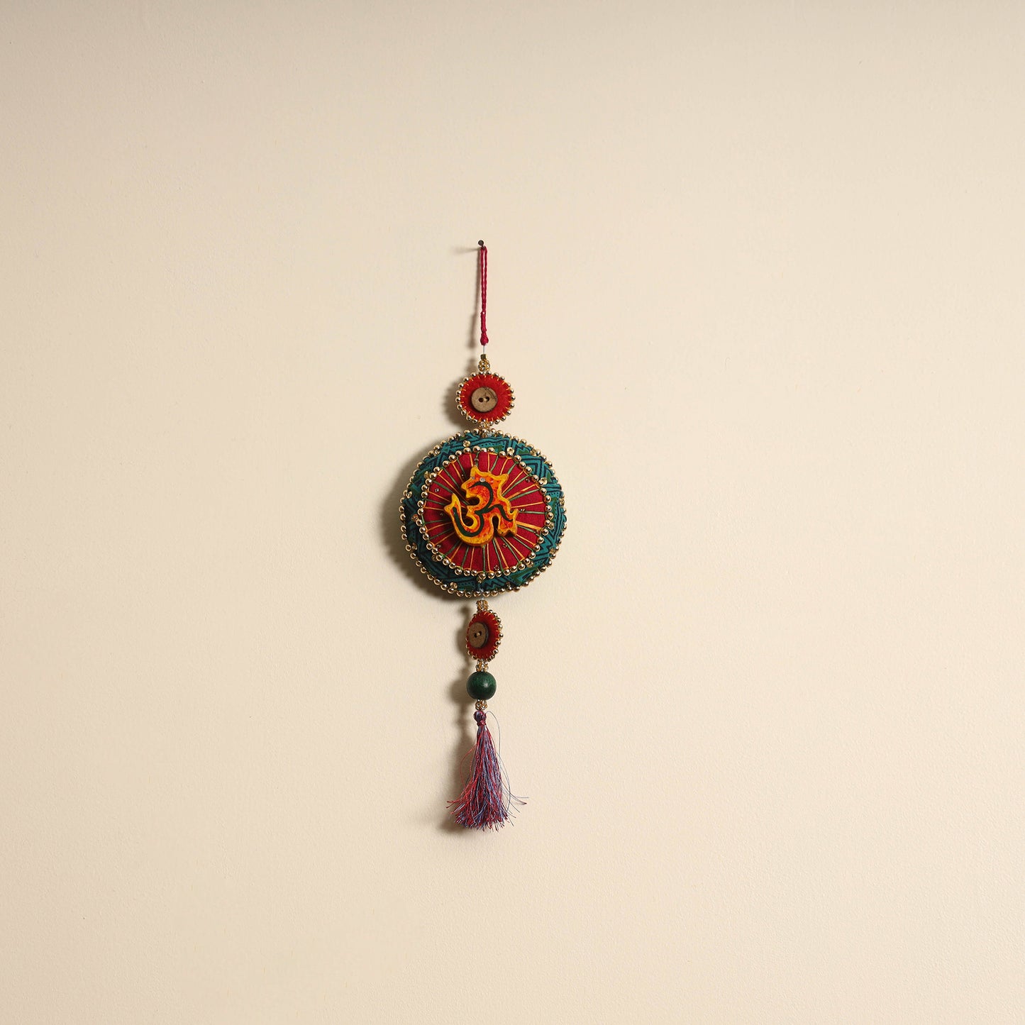 Om - Handmade Felt & Beadwork Wall Hanging