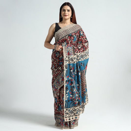 Kalamkari Printed Cotton Saree with Blouse Piece 26