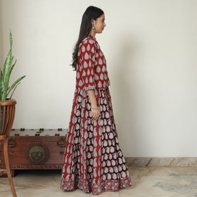  Bagh Block Printed Patchwork Cotton Long Skirt 