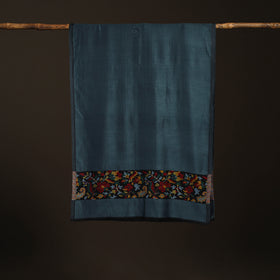 Plain Modal Silk Stole with Woven Border for Women 04