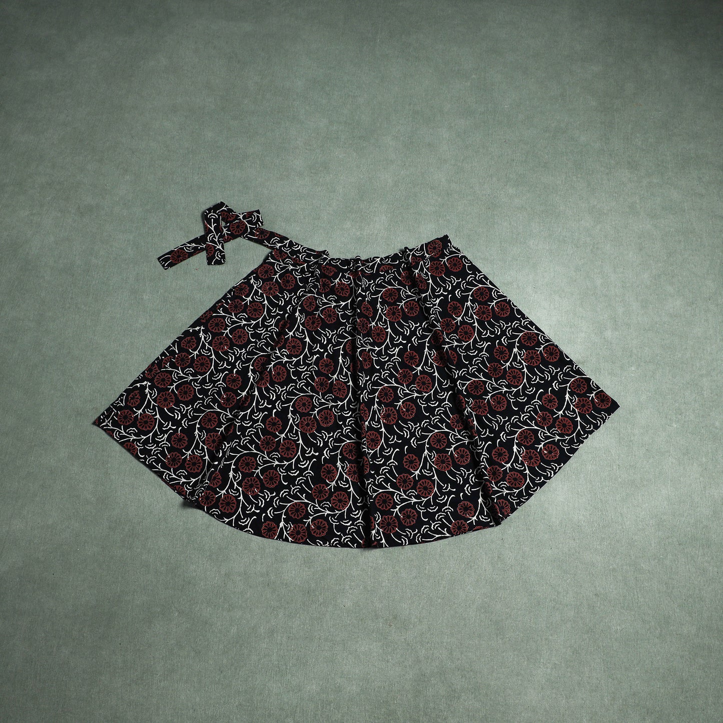Bagru Hand Block Print Natural Dyed Cotton Wrap Around Skirt 34