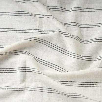 White - Organic Kala Cotton Handloom Stripe Fabric 05