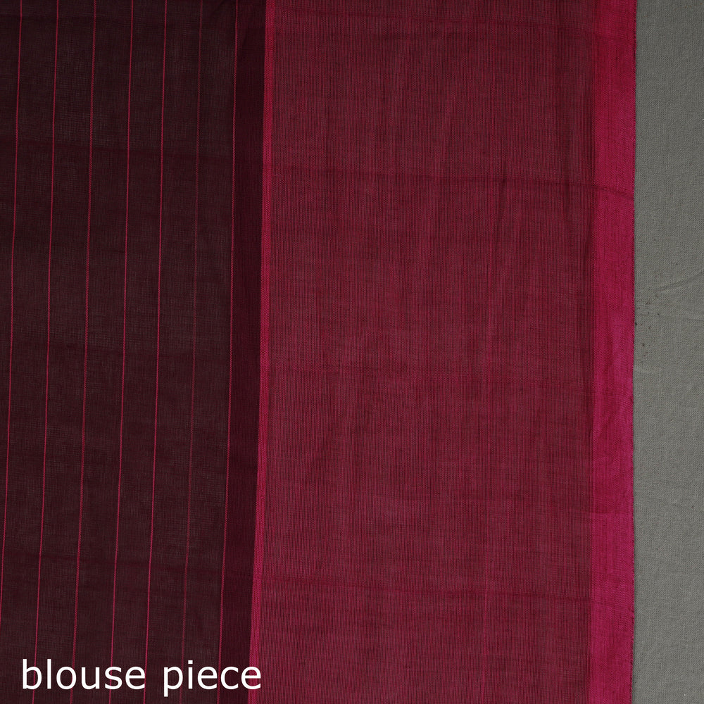 Maroon - Traditional Venkatagiri Handloom Cotton Checks Saree 05