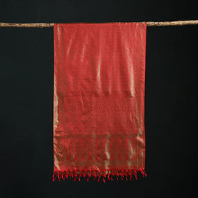Handwoven Banarasi Pure Silk Stole with Tassels 08