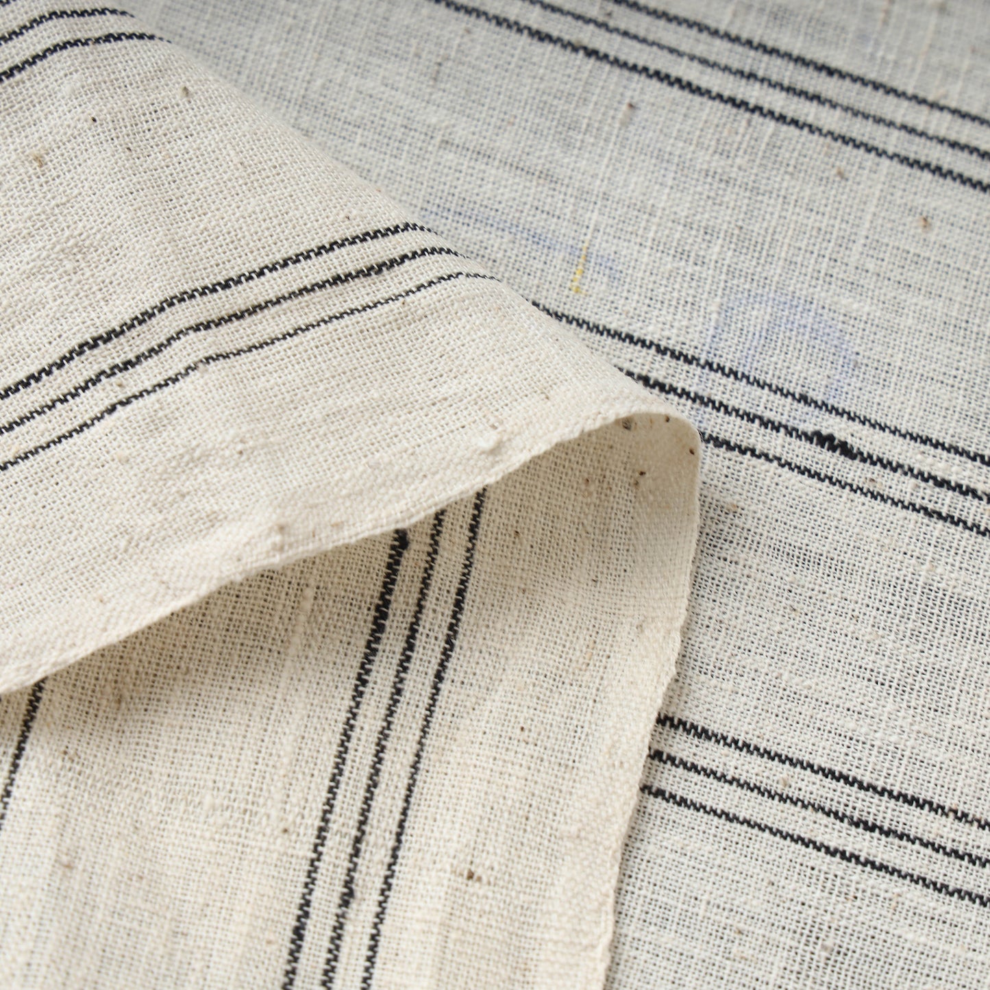 White - Organic Kala Cotton Handloom Stripe Fabric 05