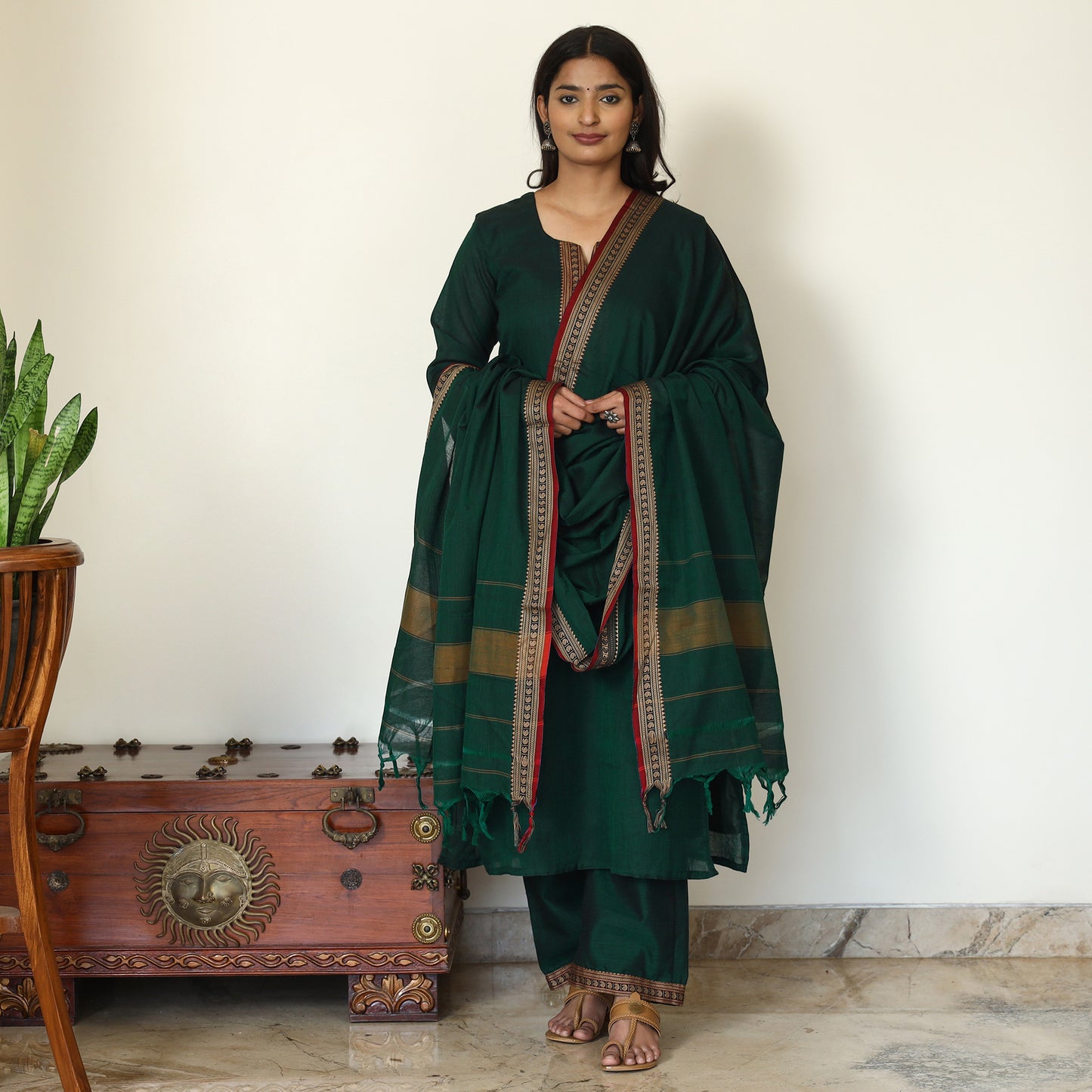 Dharwad Cotton Kurta with Palazzo & Dupatta Set 18