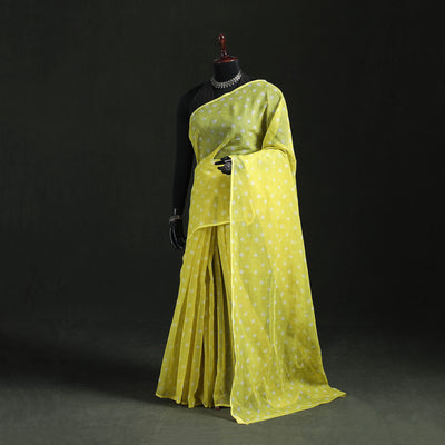 Bandhani Tie-Dye Kota Doria Cotton Saree 16