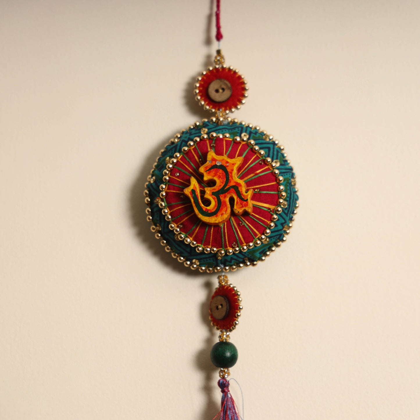 Om - Handmade Felt & Beadwork Wall Hanging