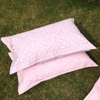 applique double bed cover set