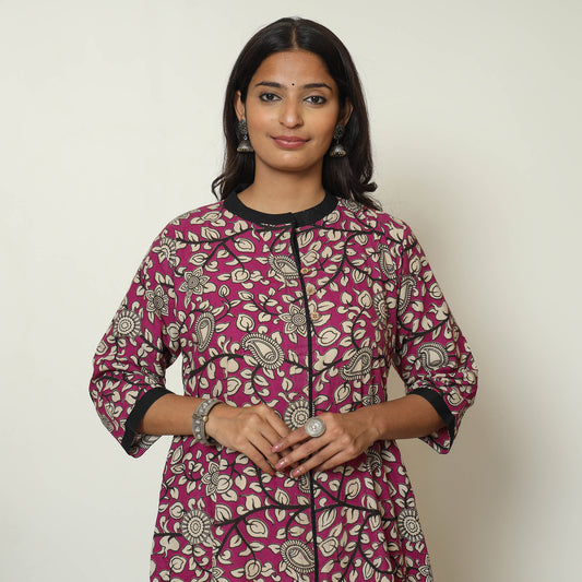 Pink - Kalamkari Printed Cotton A-Line Kurta 63