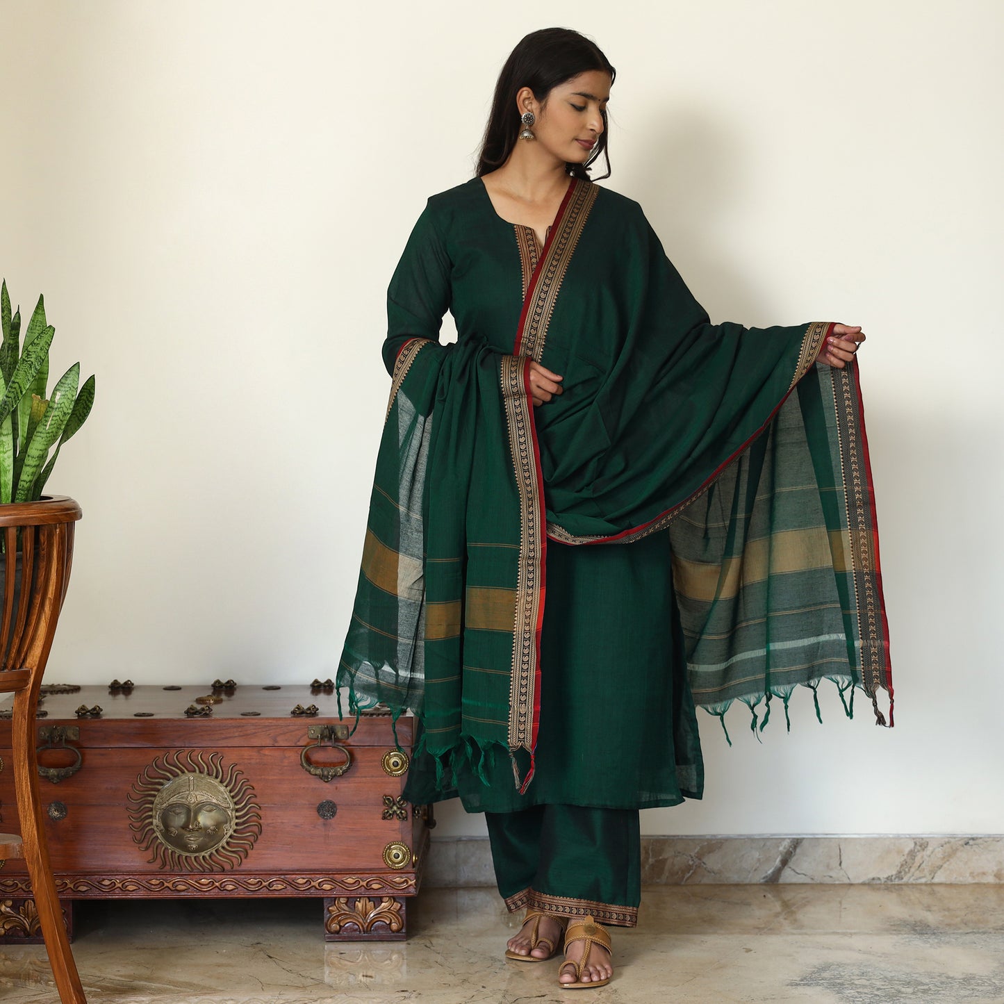 Dharwad Cotton Kurta with Palazzo & Dupatta Set 18